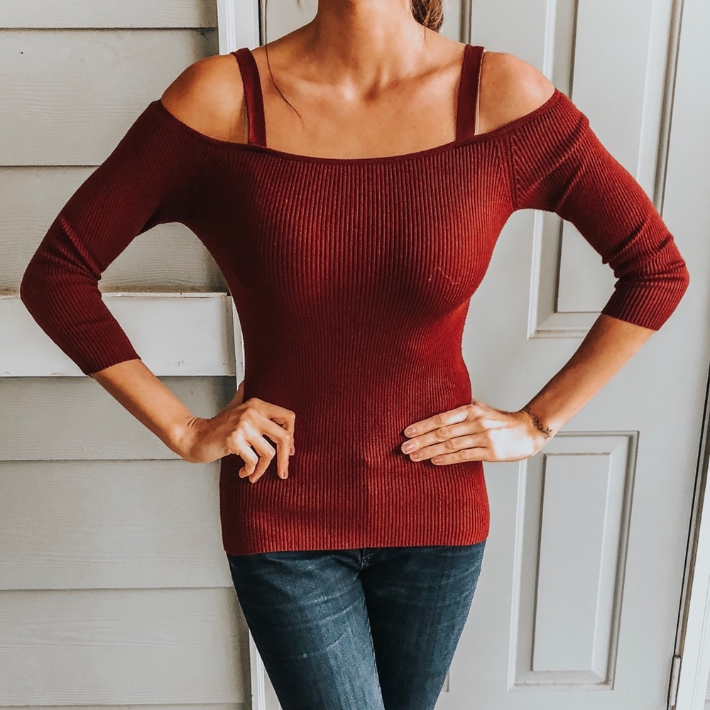 Merlot Off the Shoulder Top